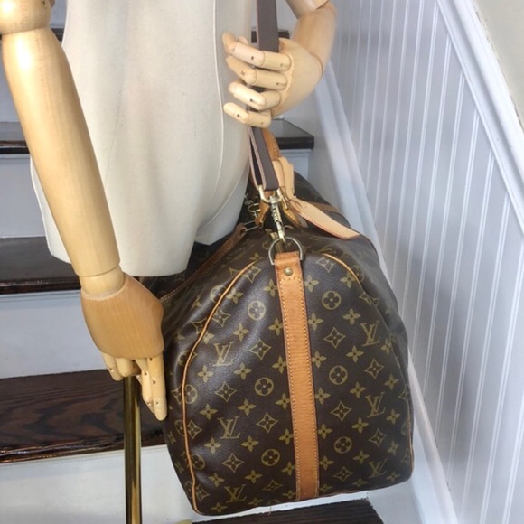 LOUIS VUITTON LV55 Keepall Monogram Bandolier Crossbody Strap Weekend Bag VI8902 - Picture 12 of 17